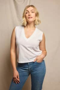 PERFECT WHITE TEE-MARGOT V NECK TANK WHITE