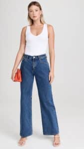 PERFECT WHITE TEE-MARIA RIB V-NECK TANK (WHITE)