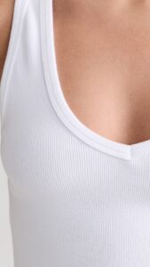 PERFECT WHITE TEE-MARIA RIB V-NECK TANK (WHITE)