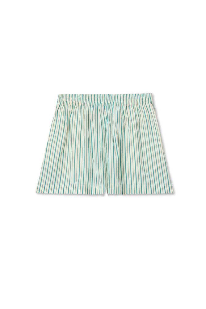 PERFECT WHITE TEE-JULIE POPLIN SHORT TEAL/WHITE