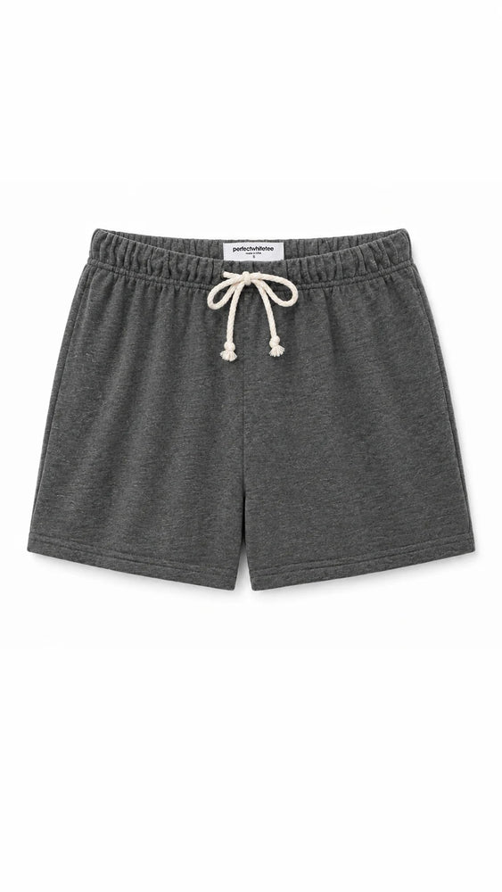 PERFECT WHITE TEE-LAYLA SHORT DARK HEATHER GREY