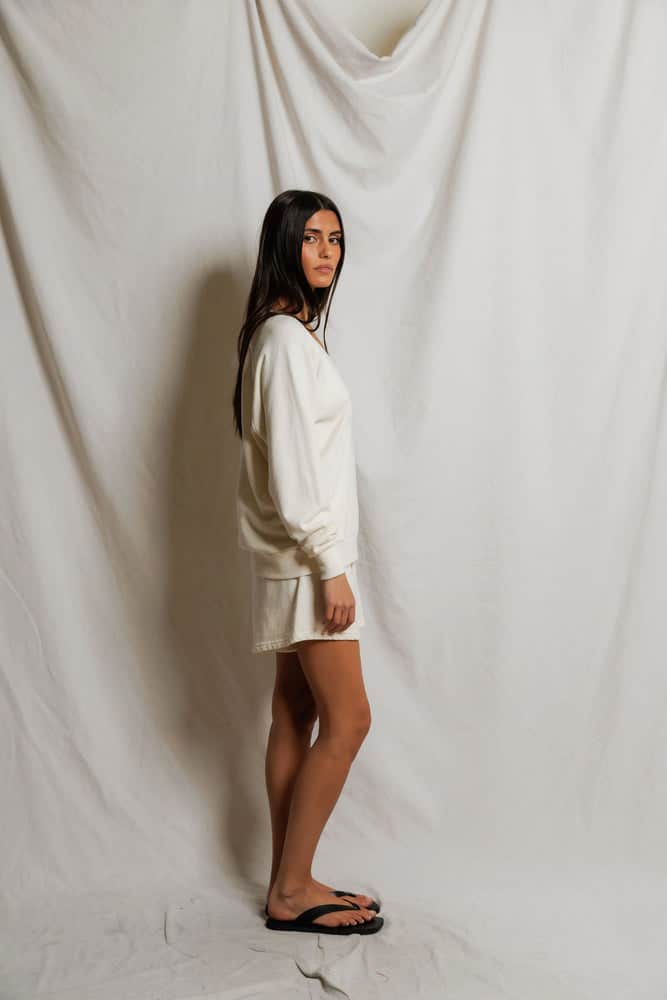 PERFECT WHITE TEE-LAYLA SHORT BRIGHT IVORY