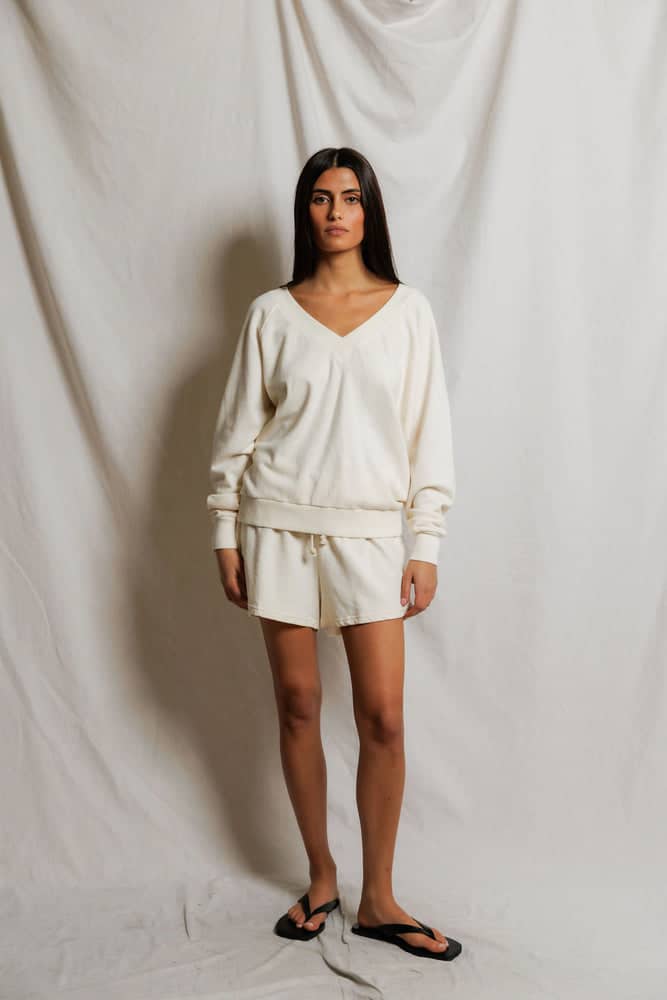 PERFECT WHITE TEE-LAYLA SHORT BRIGHT IVORY