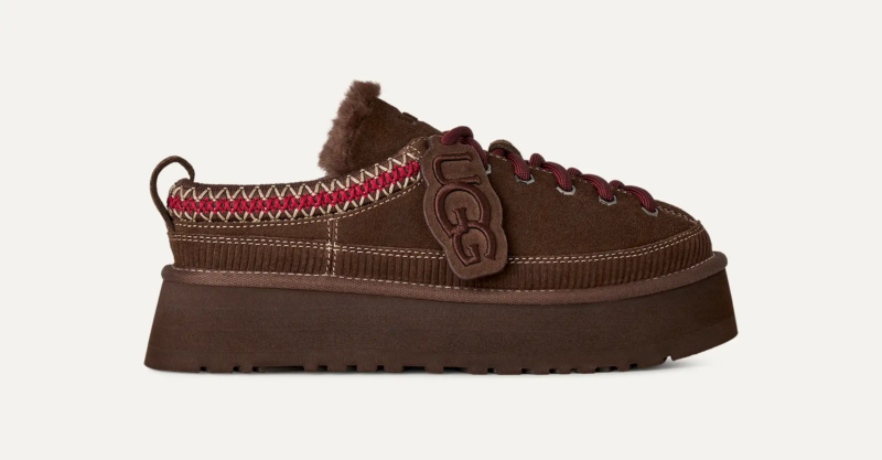1180361-BCDR UGG-HERITAGE LACE-UP SLIPPER BURNT CEDAR