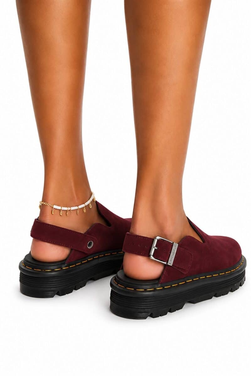 DR. MARTENS-ZEBZAG MULE CHERRY RED