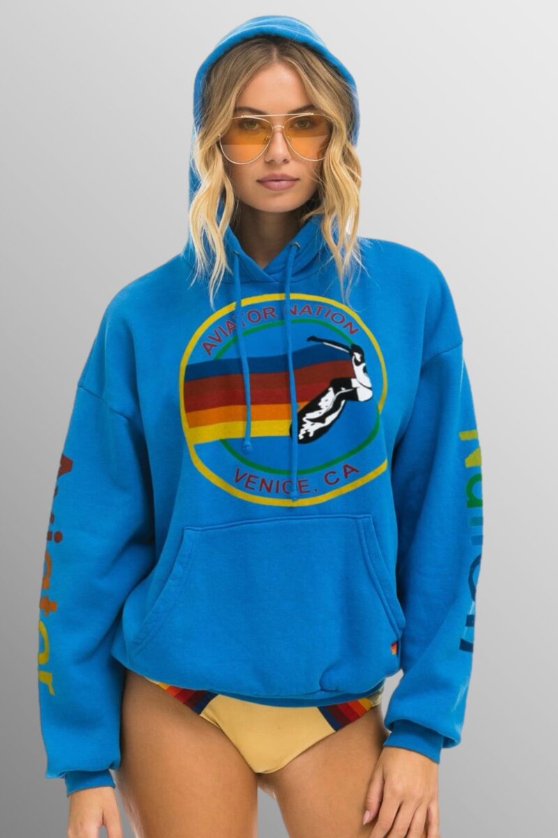AVIATOR NATION-RELAXED VENICE HOODIE OCEAN