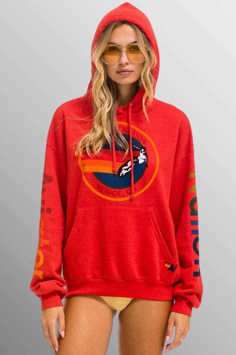 AVIATOR NATION-RELAXED VENICE HOODIE RED