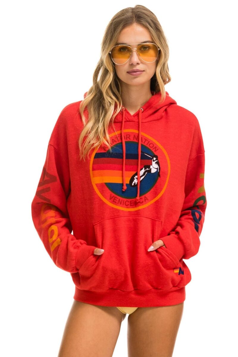 AVIATOR NATION-RELAXED VENICE HOODIE RED