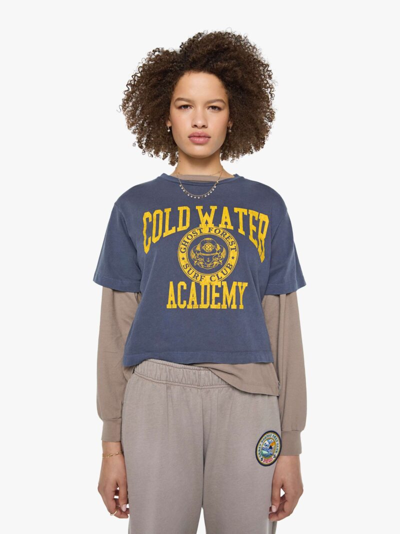 GHOST FOREST SURF CLUB-SIREN CROP GFSC TEE RESCUE BLUE